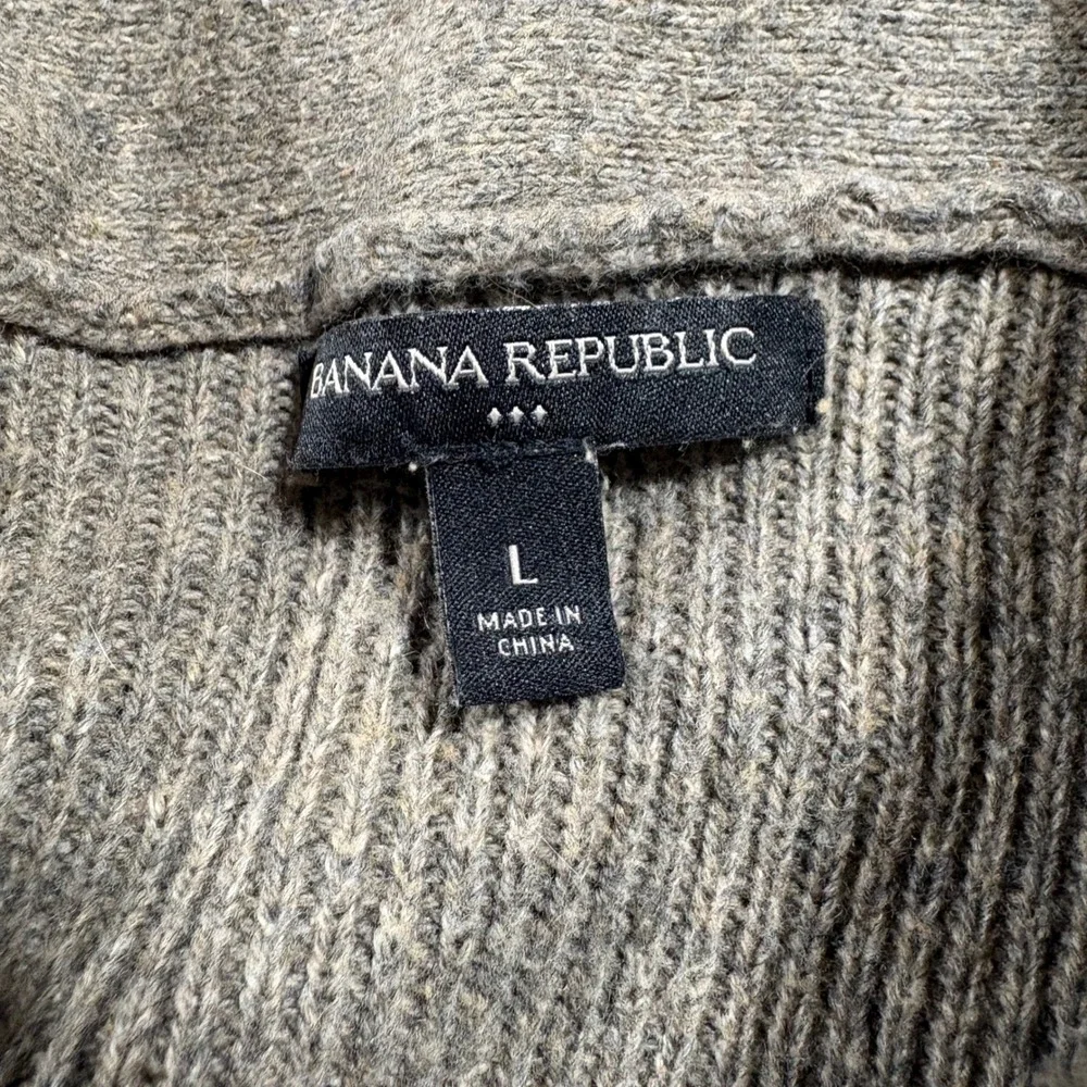 Banana Republic Shawl Collar Button Neck Sweater Mens Large Brown‎ - Picture 11 of 15